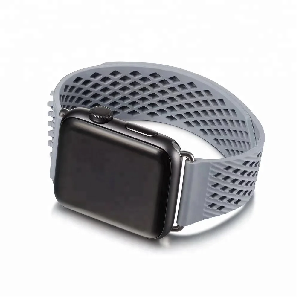 

Hot New Products Smart Silicone Watch Band for Apple Watch Band Strap, Black sliver gold rosegold