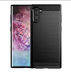 Carbon Fiber Shockproof Soft Back Cover Phone Case For Samsung Galaxy Note 10