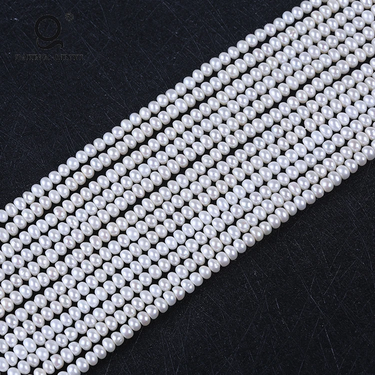 

Wholesale A Grade 4-5mm Flat Button Freshwater Pearl Strand