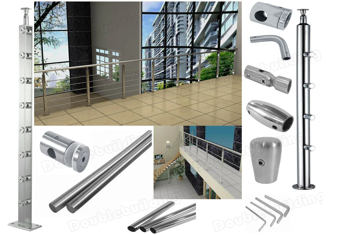 Steel stair rods inoxidizable stainless steel rod balustrade/stair rods for carpets decorative balcony railing use factory