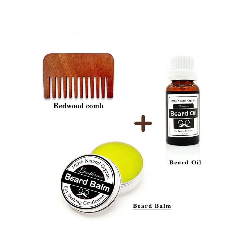 

Lanthome Organic Grooming Moisturizing Facial Moustache Beard Balm Beard Oil Kit, White