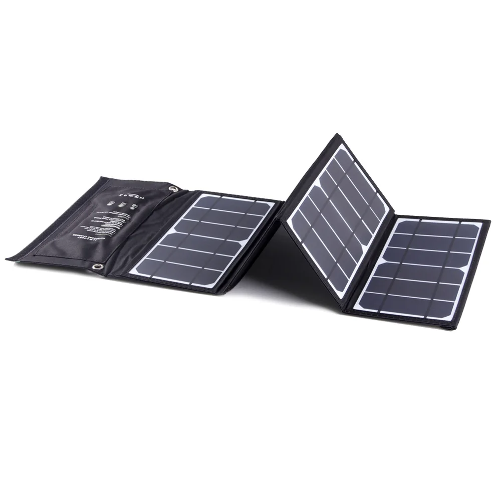 
Solar Charger 24W Solar Panel with 3 USB Ports Waterproof Foldable Camping Travel Charger 