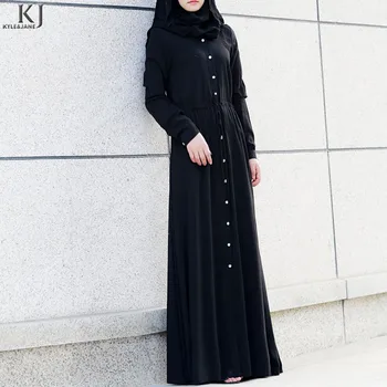 Elegan Hitam Sederhana Kristal Kancing Desain Gaun Aliran Drap Jilbab Muslim Abaya Pakistan Dengan Pinggang Elastis Buy Desain Abaya Muslimjilbab