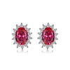 Princess Diana William Kate Middleton's Stud Earrings Created Red Ruby 925 Sterling Silver Wedding Jewelry From JewelryPalace