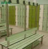 indoor wood fitting room gym locker bench