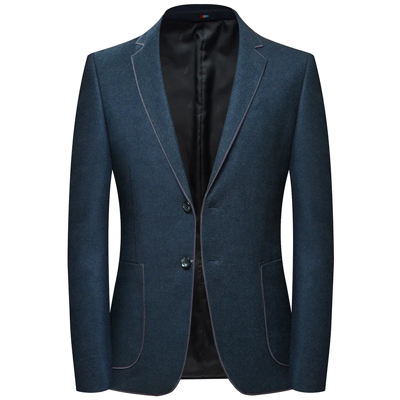 

In-Stock Factory Trendy Italian Style Blue Brown Bespoke Business Men Suit Blazer