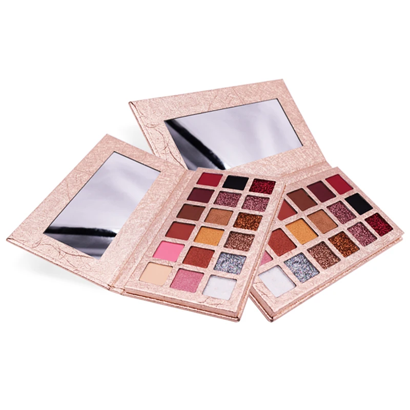 

Wholesale Private Label Rose Gold Makeup Palette 18 Color High Pigment Eyeshadow Palette, 18 color matte and shimmer