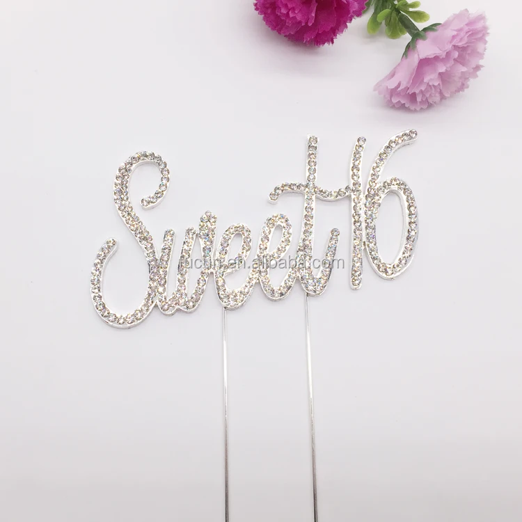 5" Rhinestone Silver Number One Hundred 100 Bling Cake Topper BirthdayParty