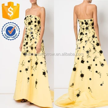 black and yellow evening gown