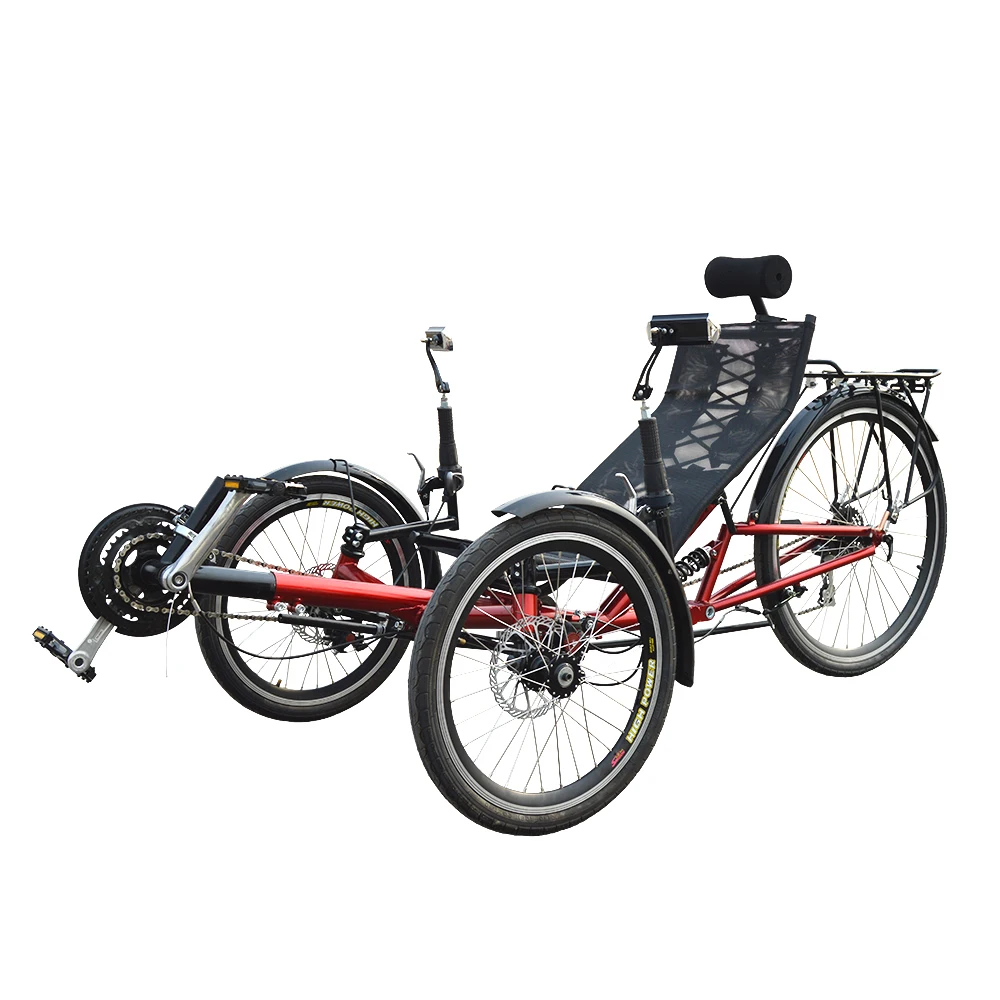 

Tadpole and Delta Style Foldable 24 Speed Recumbent Trike for sale