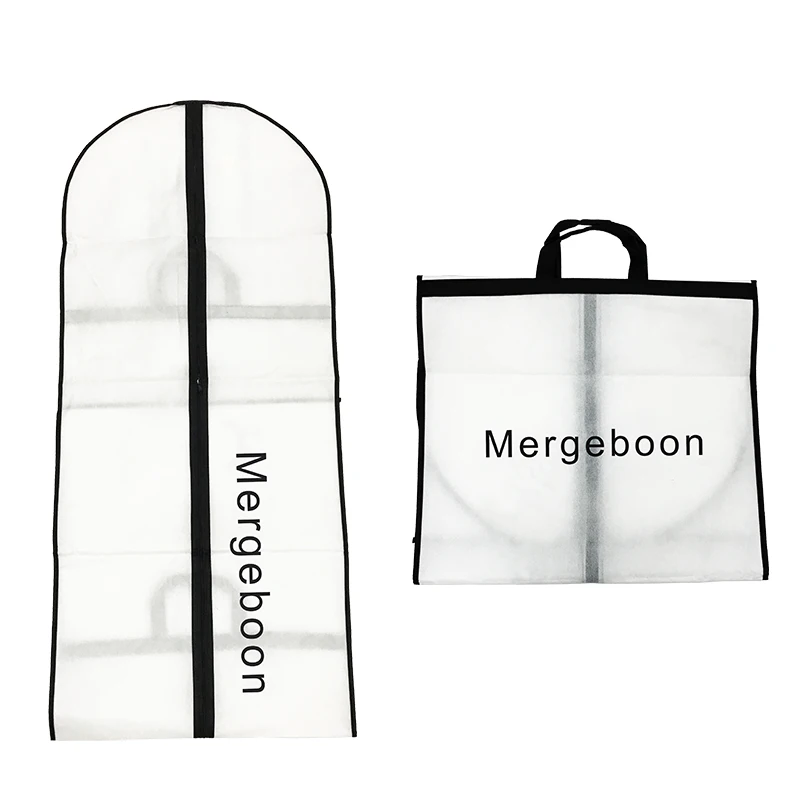 

Mergeboon Manufacturer breathable extra long wedding dress cover garment bag with logo, Optional and can be tailored