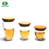 Double Wall Glass Cup, Glass Coffee Mug Cup With bamboo Lid