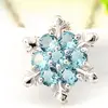 Cheap 2016 new XMAS Gift Blue Crystal Snowflake Frozen Flower Silver Plated Necklace Pendant