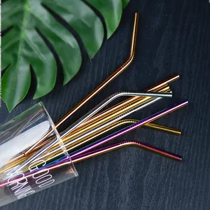 Image of Rainbow Straws Reuseable Straws Metal Straws