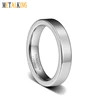 4mm Womens Stylish Wedding Band Ring Classic High Polished Flat Edge Tungsten Ring Pipe Cut Comfort Fit