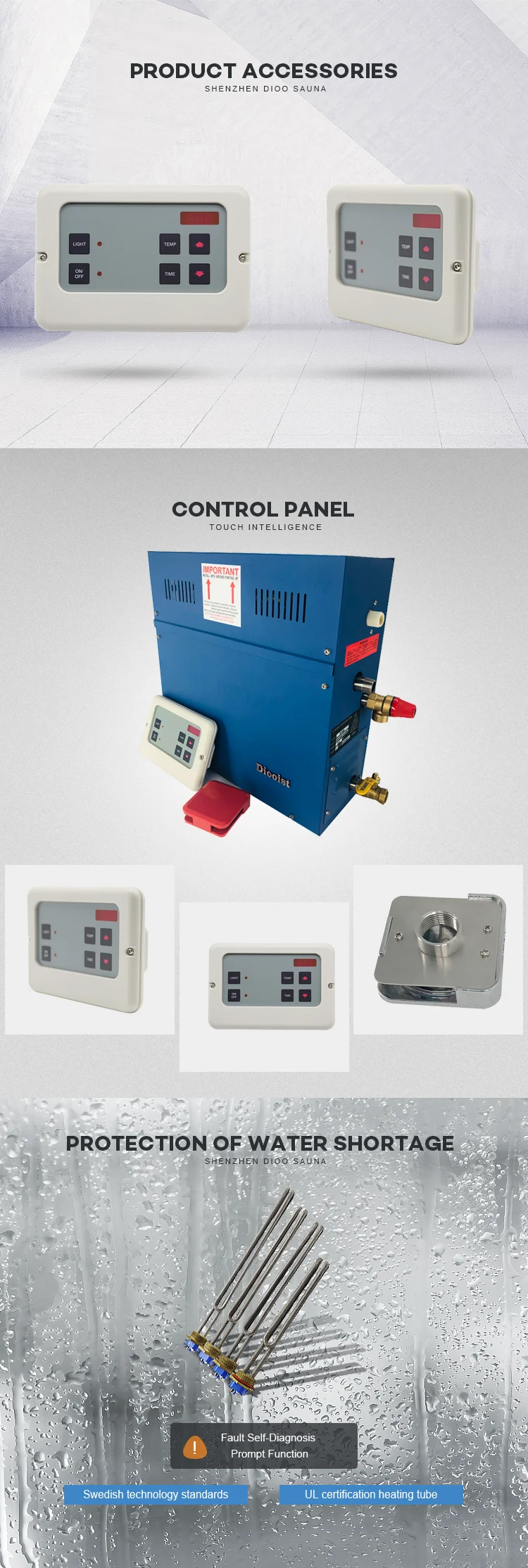 Stainless Steel 12KW Sauna Steam Generator For SPA Sauna Bathroom