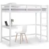 Wooden Study Bunk Bed Frame , Single Solid Pine High Sleeper with Desk to Maximise Space,Ideal Student Furniture