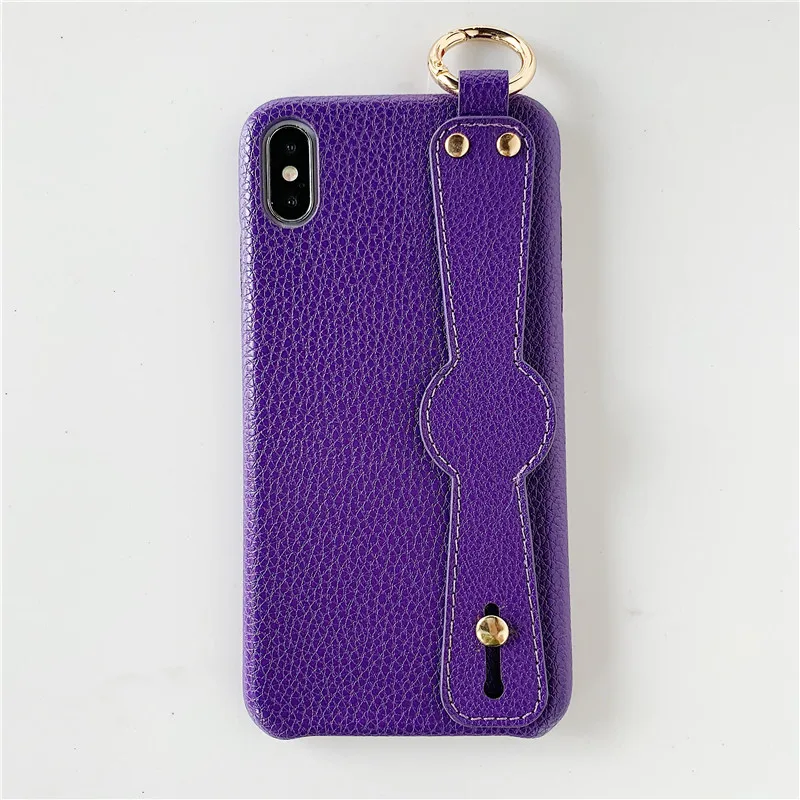 

Luxury PU Leather Flip Case with Stand Wrist Strap Protective Cover for iPhone 6 6s 7 7 plus Phone Case with Hand Strap, Colorful