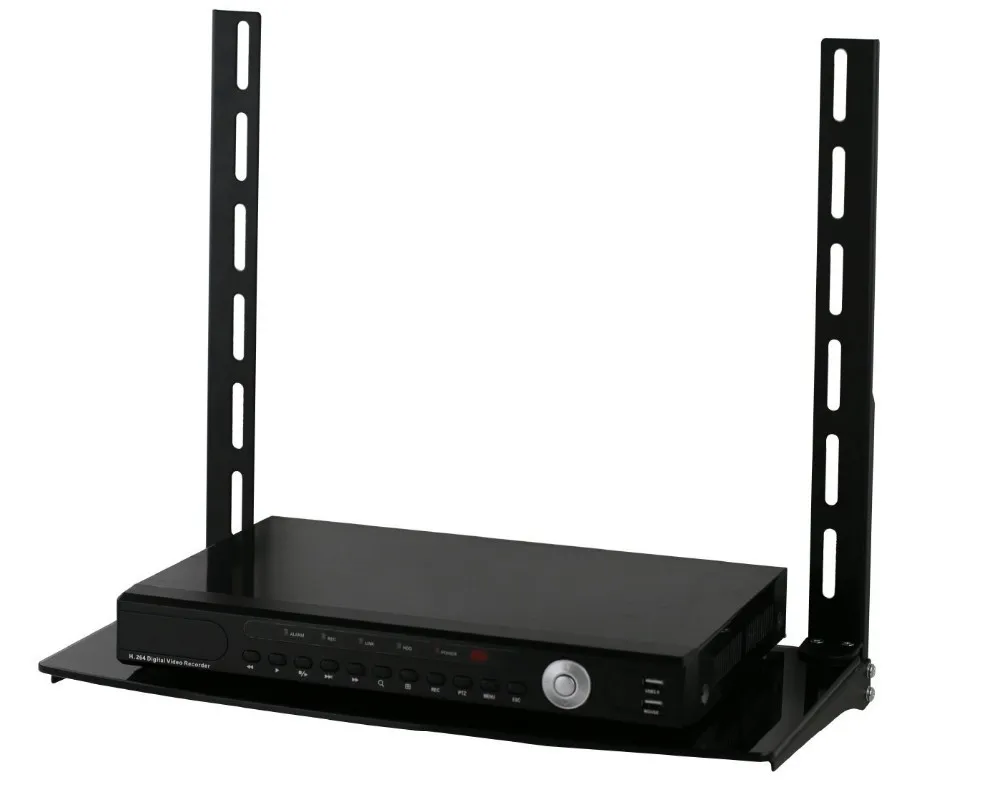 Low Profile Flat Panel TV Mount and Glass Entertainment Center Combo