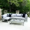 Patio Modern powder coating aluminum Modular Combined corner Sofa Outdoor combined sofa lounge set for lawn Garden Furniture