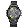 High quality CAGARNY 6820 Fashionable Business Style Large Dial Dual Time Zone Quartz Movement Wrist Watch