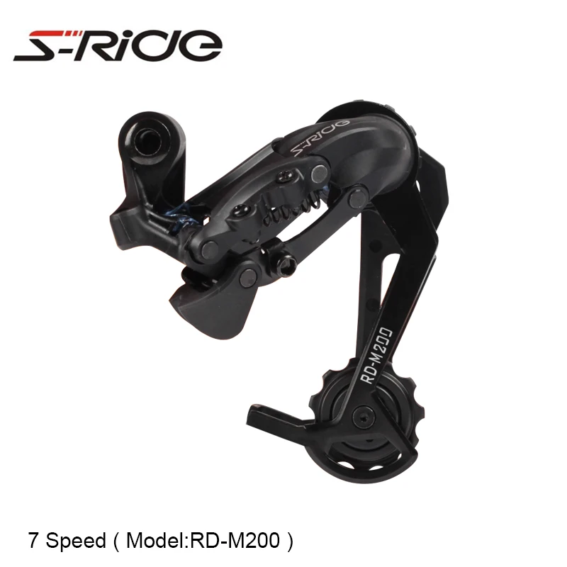 

S-Ride RD-M200 Cycling MTB Bike 7 Speed Rear Derailleur Outdoor Bicycle Gear Rear Chain Shifter Compatible Bicycle Parts, Black/silver