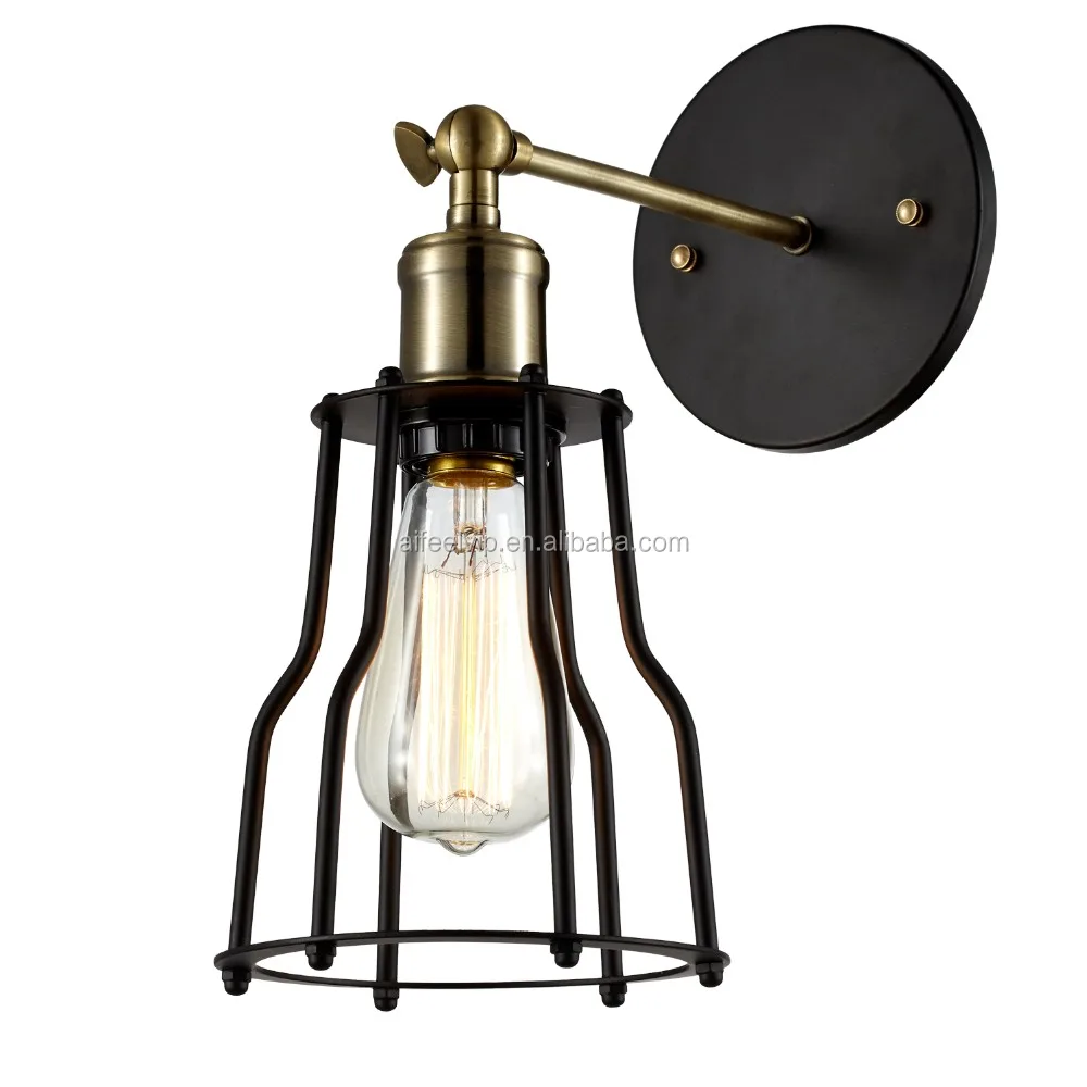 Industrial Copper Lamp Holder Wrought Iron Lampshade Wall Bracket