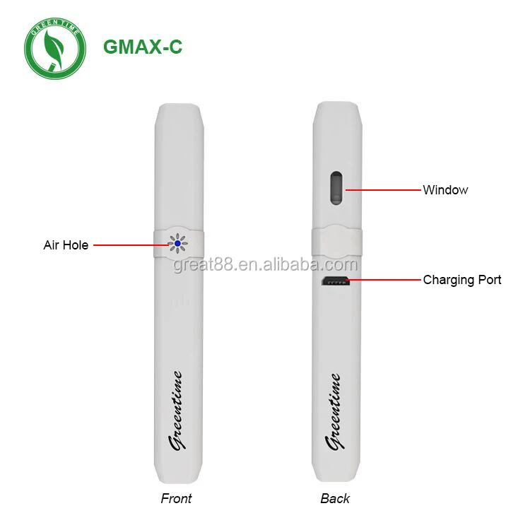 

greentime hot selling e cig 1ml cbd oil tank disposable vape pen, White/black/gold (oem)