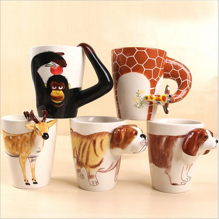

Cute Hand Painted Creative Gifts Coffee Mug Lovely 3d Animal 11oz Ceramic Mug