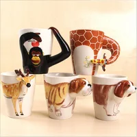 

Beautiful Hand Painted Creative Gifts Coffee Mug Lovely 3d Animal 11oz Ceramic Mug