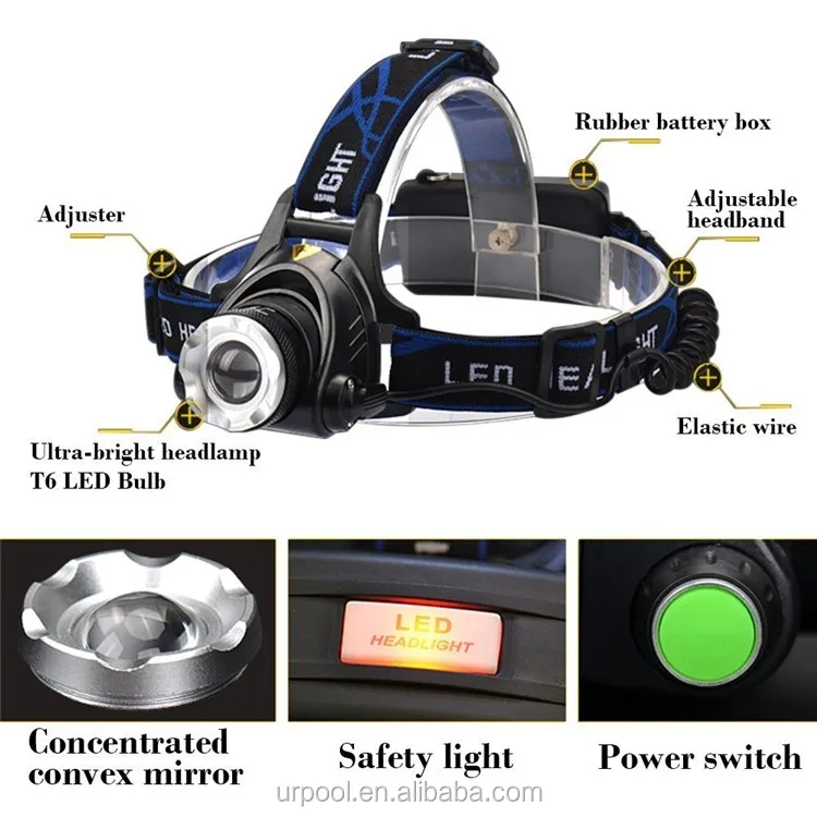 led head lamp with head strap powerful headlamp 10w led light