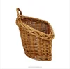 Wicker wall hanging kitchen storage cutlery condiment basket