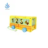 YF-M218 high quality DIY educational toys children's pull string train toys wooden digital bus toys