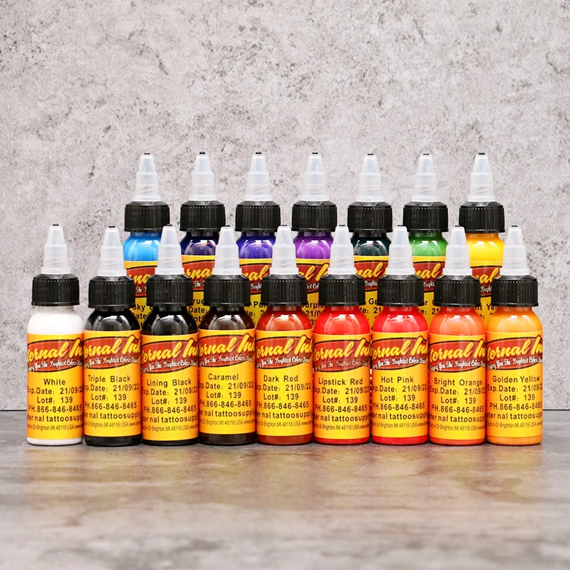 

Top Quality Pigment for Tattoo Kits 16 colors 30ml/bottle Tattoo Ink