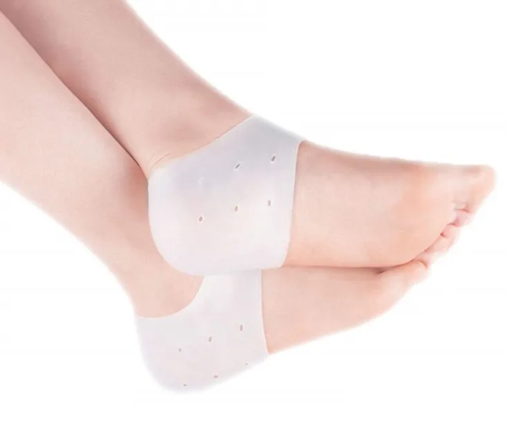 

Silicone Gel Heel Sock Protector for dry cracked skin moisturising Foot Care with anti slip cushion pad