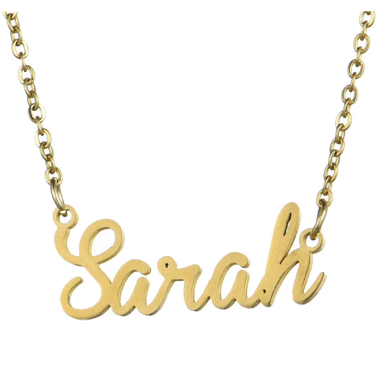 

gold plated Stainless Steel Pendant Personalized Name necklace