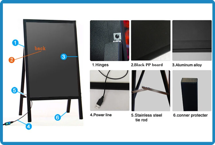 led fluorescent menu board