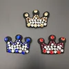 GUGUTREE handmade beaded sequins star patches,sew on crown appliques,beads crystal rhinestone brooch
