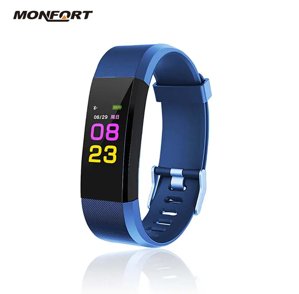 

Monfort FB16 Factory 0.96 TFT Color Touch Screen Heart Rate Blood Pressure Blood oxygen Sports Mode Smart Bracelet