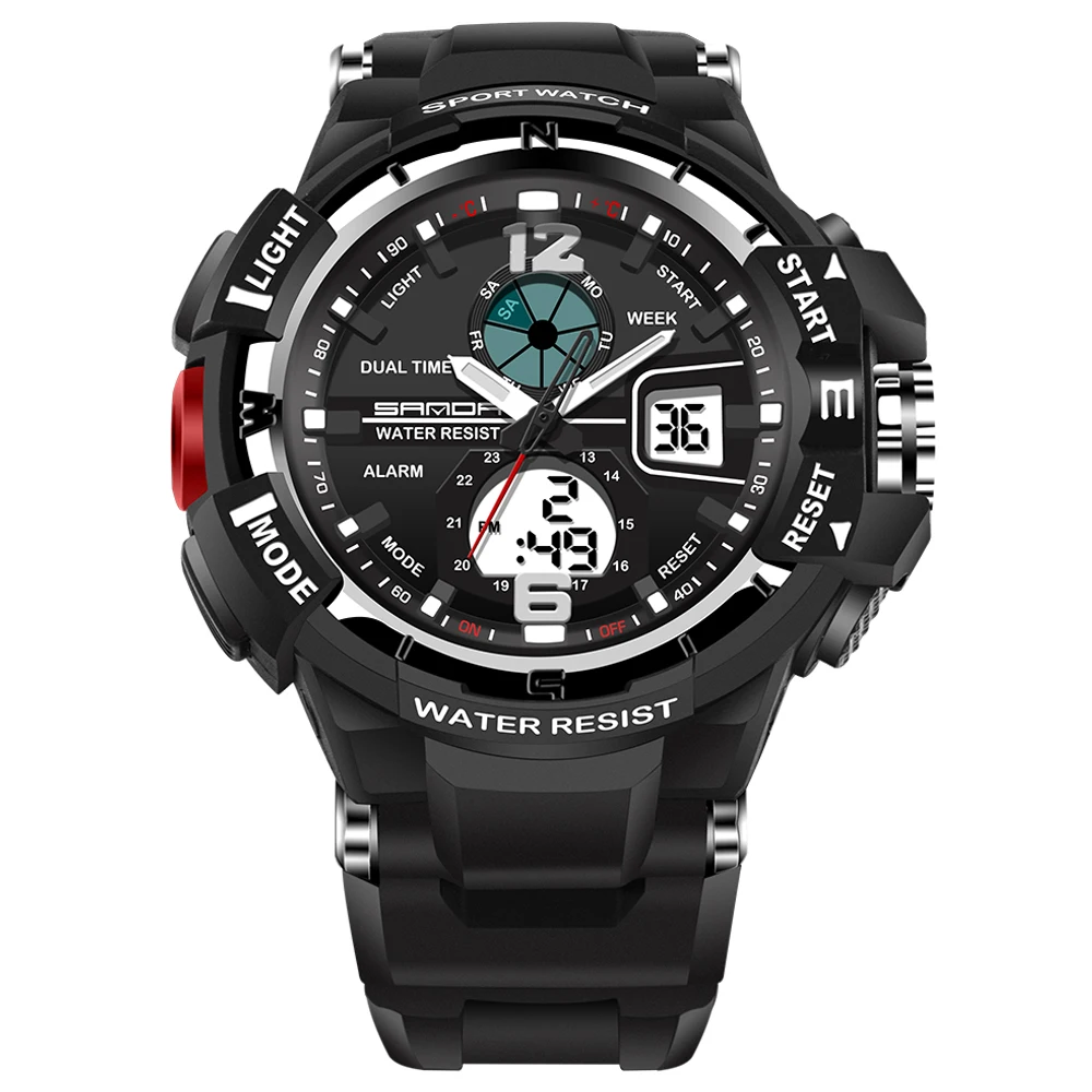 

Male Fashion Military G Sports Style 2017 SANDA 289 Men Luxury Brand 3ATM Diver LED Digital Analog Quartz Watch relojes hombre