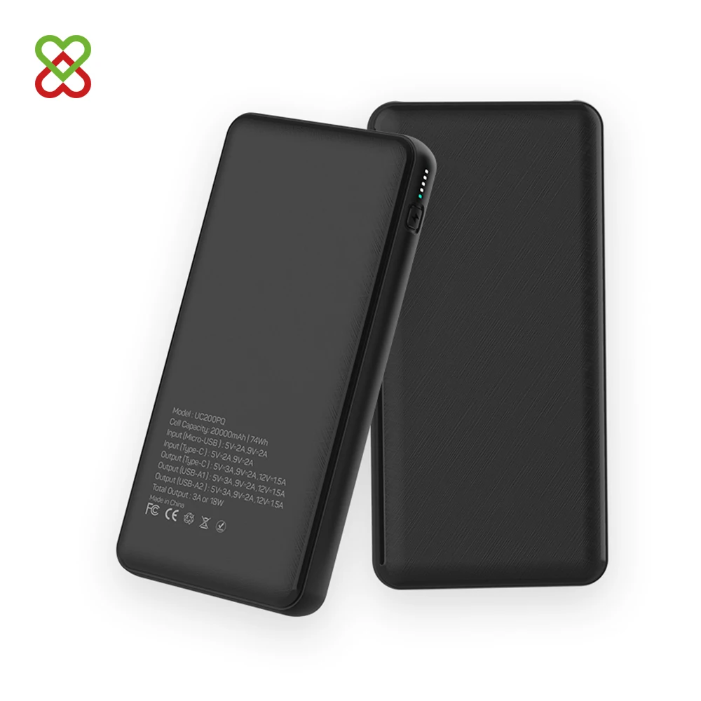 

Rohs Battery Charger 20000 mah Power Bank Dual USB Fast Charging Power Bank, Black, custom