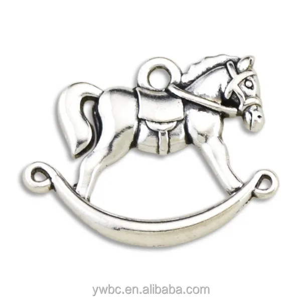 

2018 New Design DIY Custom Necklace Bracelet Lovely Rocking Horse Shape Pendant Charm For Jewelry Accesory, Silver