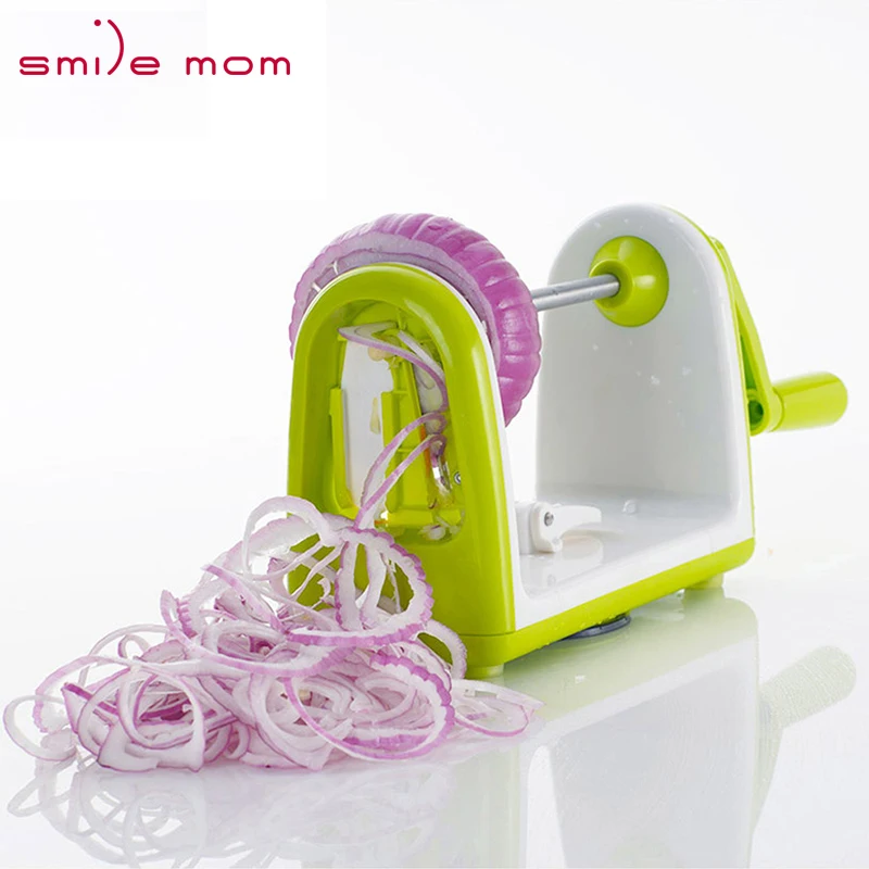 

Smile mom 5 in 1 Kitchen Helper Ribbon & Curly Cutter - Slicer Angel Hair - Twist Spiralizer - Manual Potato Spiral Slicer, Custom color