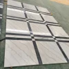 Carrara marble coffee table flooring border for hall