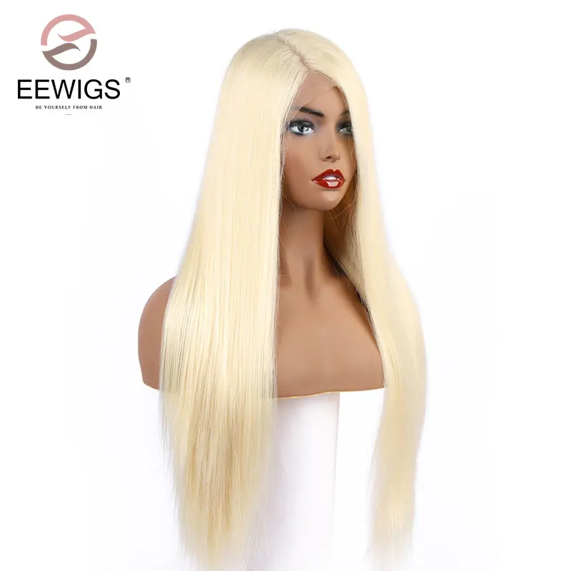 

13X6 Lace Frontal Synthetic Wigs Platinum Blonde Silky Straight Costume Wigs Long 13X6 Lace Front Wig for Women