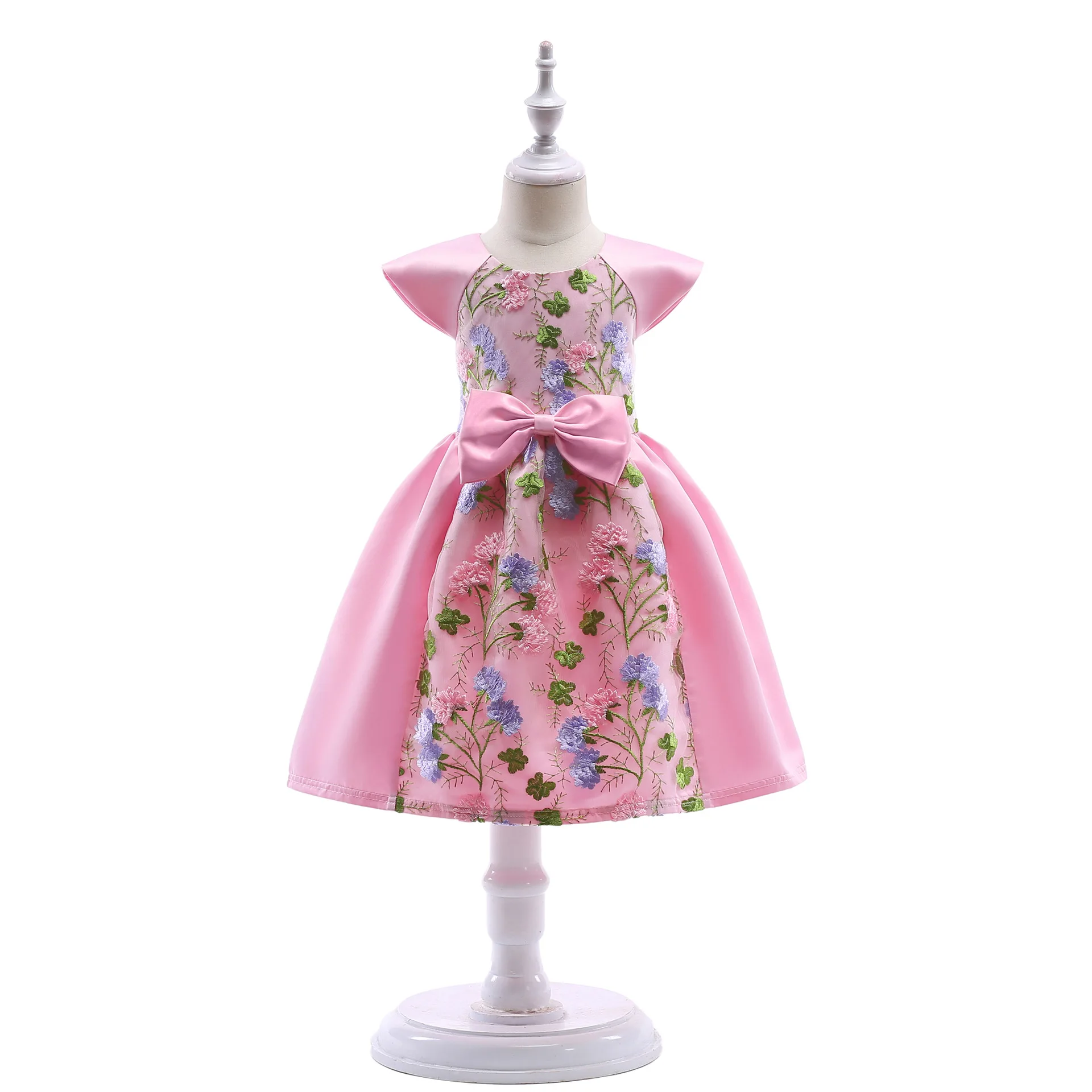 Wholesale Clothing Latest Kids Frock Flower Embroidery Girl Bridesmaid ...