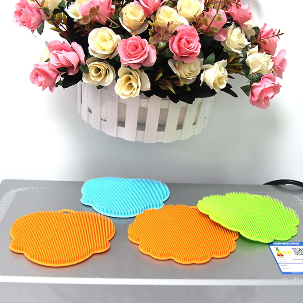 
Wholesale Non Stick Fruit Vegetable Washer Scrubber Glass Bottle Brush Pan Cleaner Silicone Dish Washing Sponge 