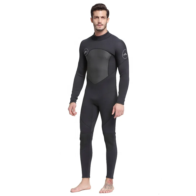 

SBART 2019 Full Body Diving Suit Long Sleeve Back Zipper Kneepad Wetsuit Surfing 1.5mm, Customer required/black