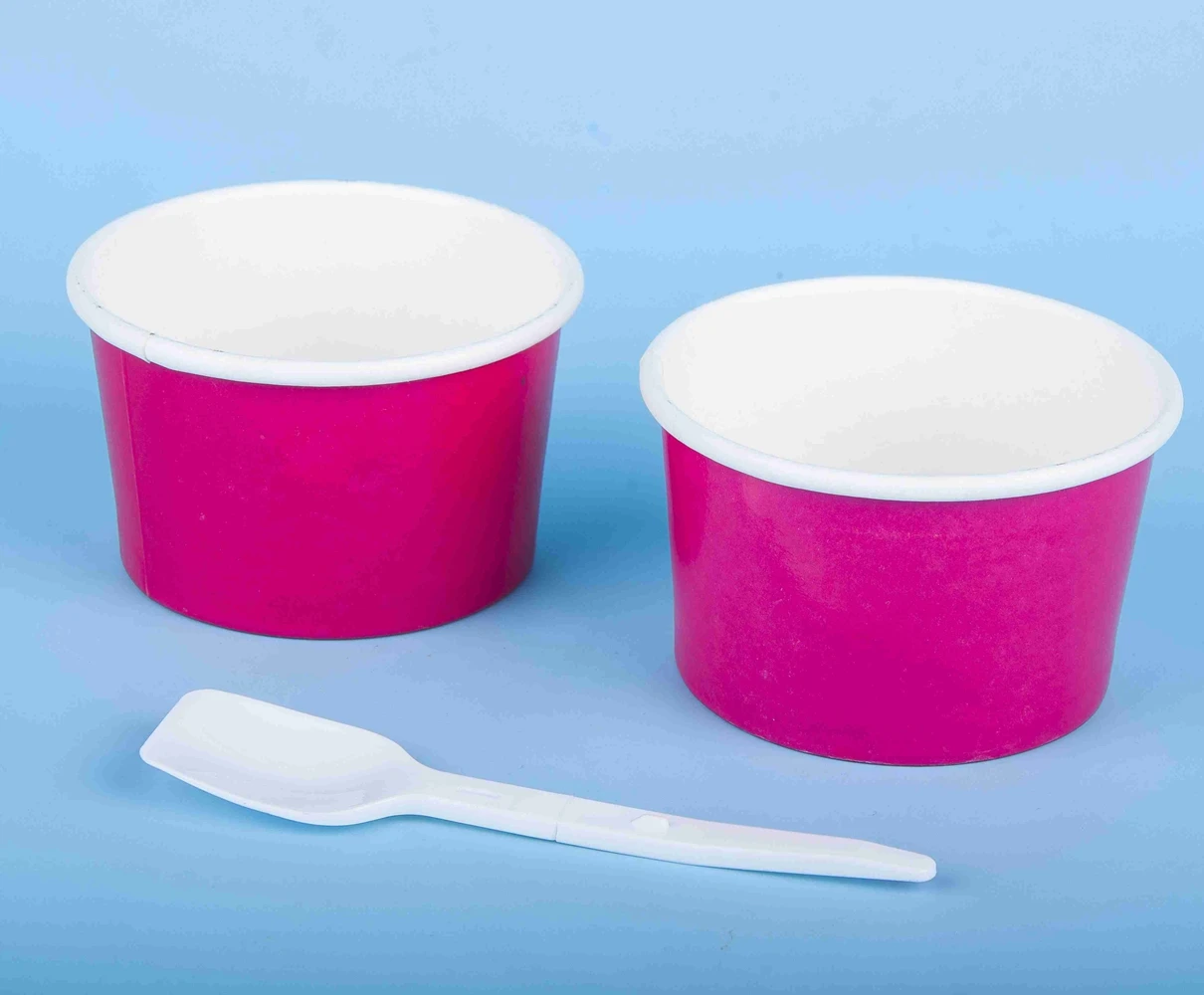 12oz Disposable Printed Frozen Yogurt Paper Cup With Lid And Spoon ...