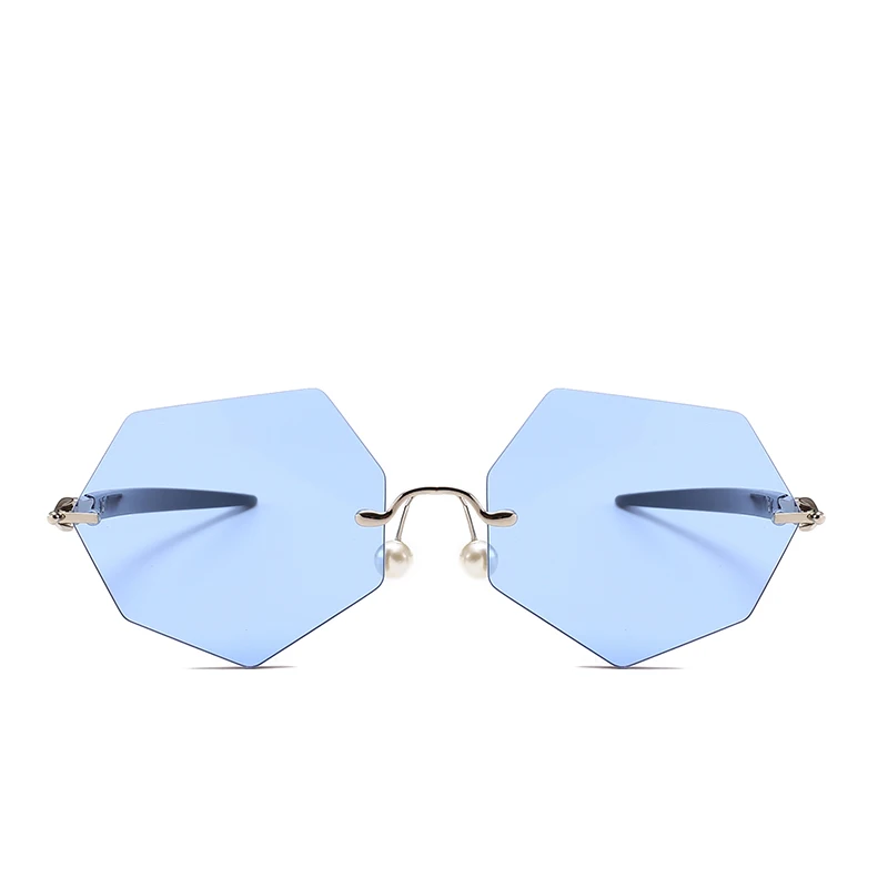 

20333 Superhot Eyewear 2018 New Rimless Heptagon Sunglasses Fashion Women Sun glasses